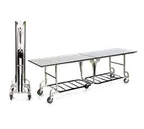 image of Forbes Industries 4943 8-ft. Folding Catering Table, Rectangular Stone Matrix Laminate Top, Brushed Stainless Steel Frame