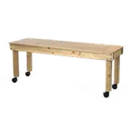 image of Forbes Industries 7010-KP 7-ft. L Deluxe Catering Table, Distressed Knotty Pine, Folding Legs, 84" W x 30" D