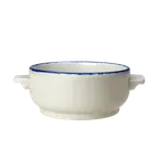 image of Steelite 1710B828 Soup Bowl, 15 oz Blue Dapple, 6.5" x 4.875" x 2.25", Oven Safe to 530°F - 6/Case