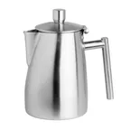 image of Steelite 7347MW145 Creamer Pitcher with Cover, 9 oz Royce Finish, Stainless Steel - 1 Dozen