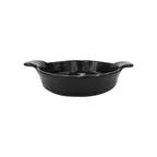 image of Steelite DCI591BI - 10" Ceramic Casserole Dish, 32 oz (1 qt) Black Glaze, Handle, Oven Safe - 1 Dozen