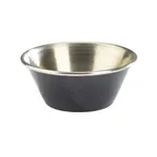 image of Steelite GWRAMST115BK - Stainless Steel Black Ramekin Sauce Cup, 1.5 oz, 2.5" x 1.0" - 24/Case