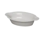 image of Steelite HL587100 Oval Bowl, 13 oz (9.125" x 5.625" x 2.0"), White Handles, Oven Safe 425°F – 4/Case