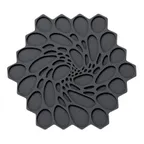 image of Steelite MTTVHI00307 Hive‑Shape Silicone Trivet, 7" Black with Graphite Modern Twist Finish - 6/Case
