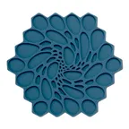 image of Steelite MTTVHI00407 Trivet, 7" Hive Shape Silicone, Midnight Blue, Modern Twist Design - 6/Case