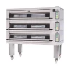 image of Doyon 3T3 73" Electric Artisan Stone Triple-Deck Oven w/ 9-Pan Capacity, 600°F Max. Temp.