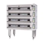 image of Doyon 3T4 73" Electric Artisan Stone Four-Deck Oven w/ 12-Pan Capacity, 600°F Max. Temp.