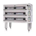 image of Doyon 4T3 73" Electric Artisan Stone Triple-Deck Oven w/ 12-Pan Capacity, 600°F Max. Temp.
