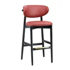 image of G & A 9689 Nora Upholstered Bar Stool with European Beechwood Frame and Non-Marring Plastic Floor Glides