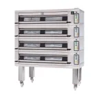 image of Doyon 4T4 73" Electric Artisan Stone Four-Deck Oven w/ 16-Pan Capacity, 600°F Max. Temp.