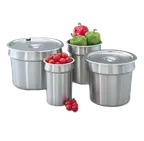 image of Vollrath 78184 Vegetable Inset, 7qt Stainless, Fits 8-1/2" Opening, 9-7/16" Dia, NSF, Made in USA