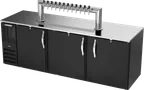 image of Beverage Air DD72HC-B-12T Keg Cooler, 72"W, Stainless Top, 3 Keg Capacity, 2 Faucets, R290, 115V