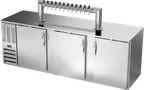 image of Beverage Air DD72HC‑S‑12T Keg Cooler, 60"–72" Wide, Stainless, 3‑Half‑Barrel, 2 Faucet Columns
