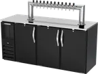 image of Beverage Air DDN72HC-B-12T Keg Cooler, 72" W x 26" D x 49" H, 3‑Half Black Faucet R290 1/3 HP 115V