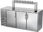 image of Beverage Air DDN72HC-S-12T Cooler, 72"W×26-3/8"D×49-7/8"H, 3-Half-Barrel, Faucet, R290, 1/3 HP 115V