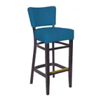 image of BFM Seating ZWB11DM-G3 Madison Barstool, Upholstered Back & Seat, Beechwood Frame, Dark Mahogany Finish, Grade 3 UPH