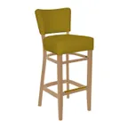 image of BFM Seating ZWB11NT-G3 Madison Barstool, Upholstered Back & Seat, Beechwood Frame, Natural Finish, Grade 3 Upholstery