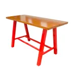 image of Plymold 30096SWA42 Atlas Communal Table, 30x96, Bar Height, Solid Beechwood Top