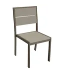 image of Plymold 6661PL02 Outdoor Side Chair, Recycled Plastic Back & Seat, Aluminum Powder Coated Frame, Sand Colored