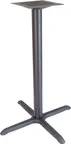 image of Plymold 7163442 Bar Height X-Style Table Base, 30x30, 3 Dia Column, Onyx Black Powdercoat