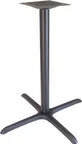 image of Plymold 7163542 Bar Height X-Style Restaurant Table Base, 36x36, 4in Column, Onyx Black Powdercoat, Stamped Steel