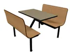 image of Plymold CBIS042TPD Contour Booth Unit, 42"W x 63"D x 36"H, Bench Seat, Laminate Top, Free Standing, Onyx Finish