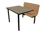 image of Plymold CBIS047TPDADA Contour Booth Unit, 47"W x 49.5"D x 36"H, Bench Seat, Plastic Laminate Top, Free Standing Frame, ADA Compliant