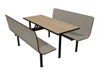 image of Plymold CBWL059TPD Contour Booth Unit, 59"W x 63"D x 36"H, Plastic Laminate Top, Bench Seating, Wall Style, Set