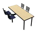 image of Plymold CEIS004DEENADA Cebra Cluster Unit, 80"W x 66.25"D, Island Style, Laminate Top, Onyx Finish, ADA
