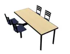 image of Plymold CEIS004DEQUADA Cebra Cluster Unit, 80"W x 66.25"D, ADA Compliant, Laminate Top, Onyx Finish, Set