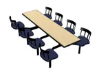 image of Plymold CEIS008DECO Cebra Cluster Unit, 96W x 66.25D x 36H, 8 Chairheads, Laminate Top, Onyx Finish