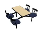 image of Plymold CEWL004DECO Cebra Cluster Unit, 47"W x 66.25"D, Wall Style, Composite Seat, Laminate Top