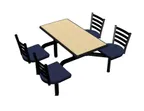 image of Plymold CEWL004DEEN Cebra Cluster Unit, 47"W x 66.25"D, Laminate Top, Onyx Finish, 4 Chairs Set