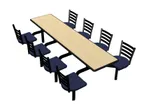 image of Plymold CEWL008DEEN Cebra Cluster Unit, 102"W x 66-1/4"D, Wall Style, Laminate Top, Onyx Finish, 8-Chair Set