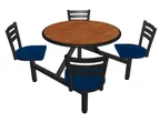 image of Plymold JURD004DECO Jupiter Cluster Unit, 60"W x 70.75"D, Round Island Style, Laminate Top, Country Swivel Chairs, Onyx Finish