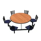 image of Plymold JURD006DEEN Jupiter Cluster Unit, 92.5W x 92.5D, 6 Encore Chairs, Laminate Top, Onyx Finish