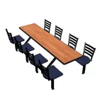 image of Plymold JURE008DEEN Jupiter Cluster Unit, 96W x 53D, 8 Encore Chairs, Laminate Top, Onyx Finish