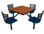 image of Plymold JUSQ004DECO Jupiter Cluster Unit, 60W x 70.75D, Onyx Finish, Laminate Top, 4 Country Chairheads, Free Standing