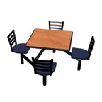 image of Plymold JUSQ004DEEN Jupiter Cluster Unit, 60"W x 70-3/4"D, Onyx Finish, Laminate Top, Quest Chairheads, Sold per Set