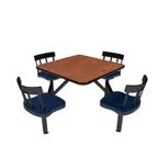 image of Plymold JUSQ004DEQU Jupiter Cluster Unit, 60W x 72.5D, 4 Quest Chairs, Laminate Top, Onyx Finish