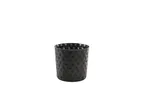 image of Steelite GWSVH8BKV - 12.75 oz Serving Cup, 3.375" x 3.375" Black Hammered Stainless Steel, 1 Dozen