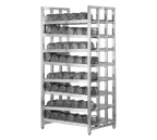 image of Alexander Industries CR-427-FF C Mobile Can Dispenser Rack, 81H, 144 #5/#10 Can Capacity, Aluminum, NSF