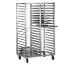 image of Alexander Industries HDE-403-DD Double Mobile Tray Rack, 72"H, 2" Slide Spacing, 2000 lb Capacity, All Welded Aluminum