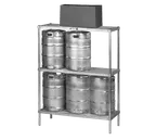 image of Alexander Industries SUK-60 Keg Rack, 60"W x 18"D x 76"H, 6 Keg Capacity, Aluminum Construction, NSF Certified