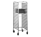 image of Alexander Industries TR-601-R Mobile Tray Rack, 68H x 22.25W x 30D, Aluminum, 18 Pair Tray Capacity, 3 Centers
