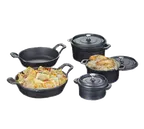 image of American Metalcraft CIPR6250 Cast Iron Baking Dish, 19‑oz (0.6 qt) Round 6‑¼" Dia x 1‑½" H with Handles