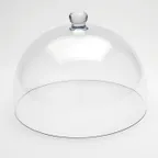image of American Metalcraft LFTD12 Dome Cover, Clear Polycarbonate Lift-Cloche, 12-1/8" Dia x 9-1/8" H