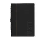 image of American Metalcraft MCTRLSBL Menu Cover – Black 10" x 13" Leather with Securit® Trendy Sewn Design