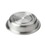 image of American Metalcraft PC0950R Plate Cover – 9¼"‑9½" Dia., 2" H, Satin Stainless Steel, Finger Hole, Silver