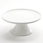 image of American Metalcraft PSP12 Serving Stand, 12" Diameter x 5-1/4" Height, Round Porcelain White Risers